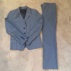 Ann Taylor Factory Slate Blue Suit 0 Blazer and 0P Pants